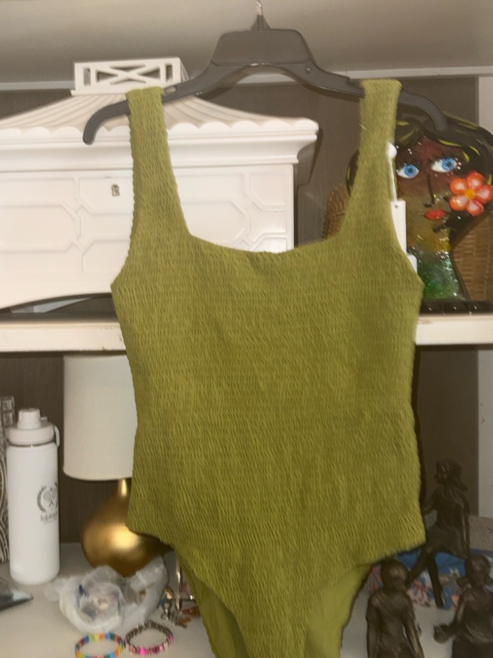 Citrine Swim Jenni Smocked One Piece Olive nwt swimsuit XL - Picture 5 of 7